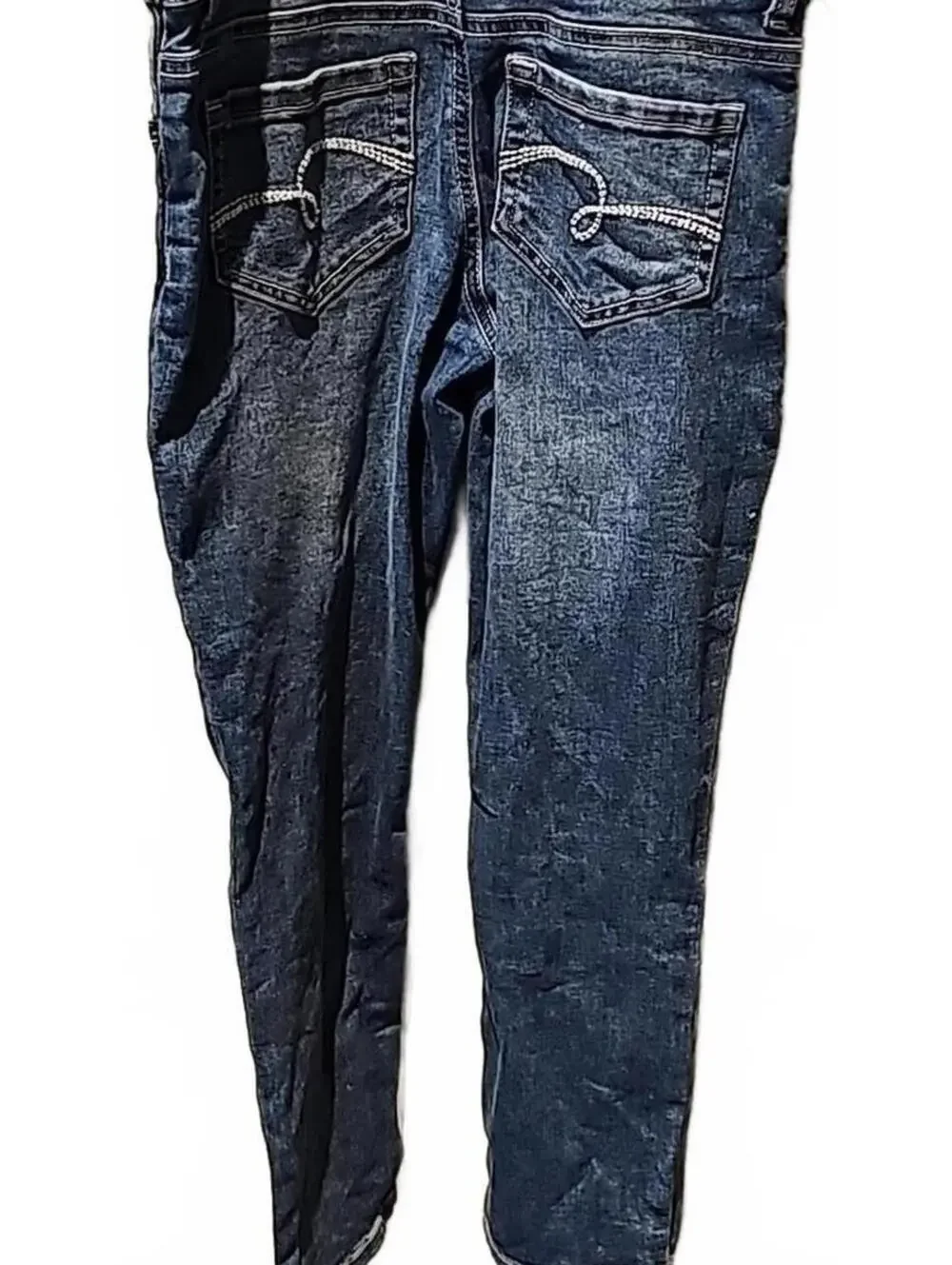 Justice overalls with patched rips size 8